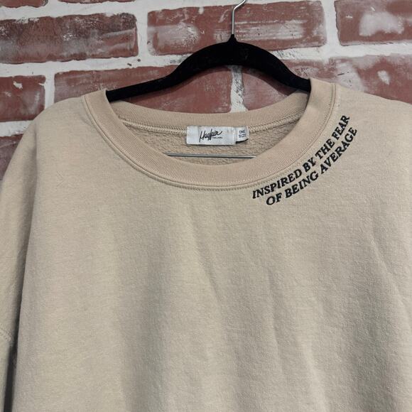 Mayfair Group Beige Crewneck Sweatshirt  Fear of Being Average One Size - Picture 6 of 8